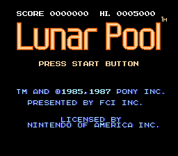 Lunar Pool title screenshot